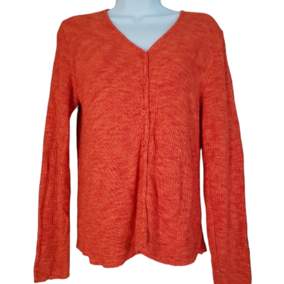 Sarah Arizona Sweaters - NWOT Sarah Arizona orange knit cardigan Womens Small